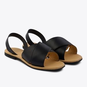 NWT Nisolo All-Day Cross Strap Sandal Black 7.0